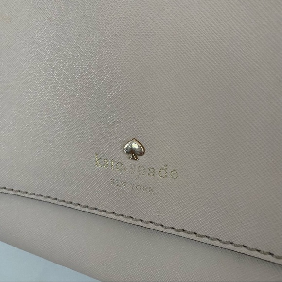 Kate Spade‎ Pumice Leather Charlotte Cream White Classic Shoulder Bag Crossbody - Picture 7 of 8